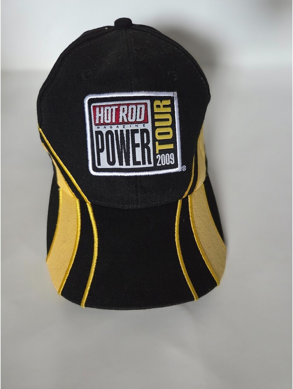 HOT ROD Power Tour 2009 Black Adjustable Baseball Cap With Embroidered Trim
